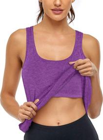 img 1 attached to 🏋️ Cestyle Women's Workout Sports Yoga Racerback Tank Tops with Built-in Bra: Stylish Activewear for Enhanced Performance