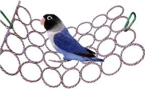 img 2 attached to 🐦 Cotton Rope Ladder Hammock Toy for Bird Cage Perch Stand Swing - Ideal for Parrot, Parakeet, Cockatiel, Conure, Cockatoo, African Grey, Macaw, Eclectus, Amazon, Lovebird, Finch, Canary, Budgie, Hamster, Rat, Tunnel