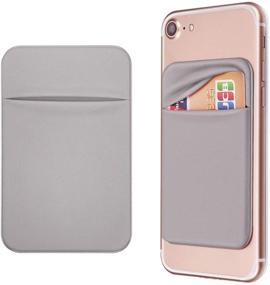 img 4 attached to OBVIS Cell Phone Pocket Self Adhesive Card Holder Stick On Wallet Sleeve With 3M Adhesive RFID Card ID Credit Card ATM Card Holder For IPhone Android 2 Pack Gray