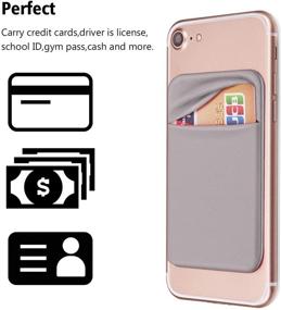 img 3 attached to OBVIS Cell Phone Pocket Self Adhesive Card Holder Stick On Wallet Sleeve With 3M Adhesive RFID Card ID Credit Card ATM Card Holder For IPhone Android 2 Pack Gray