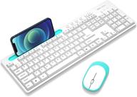 magegee v620 wireless keyboard and mouse combo - ergonomic and quiet 2.4ghz slim design with usb receiver - full size with number pad - white logo