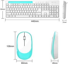 img 3 attached to MageGee V620 Wireless Keyboard and Mouse Combo - Ergonomic and Quiet 2.4GHz Slim Design with USB Receiver - Full Size with Number Pad - White