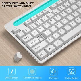 img 1 attached to MageGee V620 Wireless Keyboard and Mouse Combo - Ergonomic and Quiet 2.4GHz Slim Design with USB Receiver - Full Size with Number Pad - White