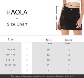 img 3 attached to 👗 Haola Women's Frayed Hem Ripped A-Line Denim Short Skirt - Casual Distressed Fashion