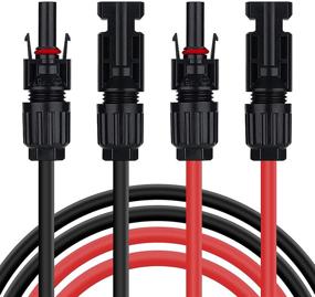 img 3 attached to 🔌 Ansxiy 10AWG Solar Panel Wire Kit - 5FT Red + 5FT Black Extension Cable with Weatherproof Connectors