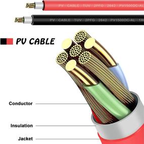 img 2 attached to 🔌 Ansxiy 10AWG Solar Panel Wire Kit - 5FT Red + 5FT Black Extension Cable with Weatherproof Connectors