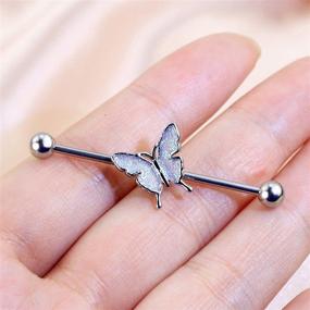 img 2 attached to JEWSEEN Industrial Barbell Butterfly Piercing