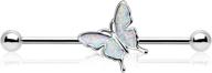 jewseen industrial barbell butterfly piercing logo