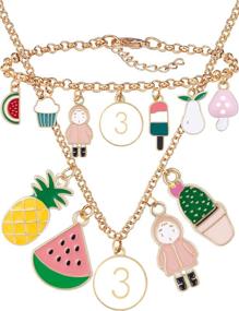 img 4 attached to 🎀 Stunning Girls' Birthday Decorations Jewelry: Necklace and Bracelet Collection