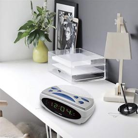 img 1 attached to 🕰️ HANNLOMAX HX-137CR Alarm Clock Radio: Dual Alarm, AM/FM PLL Radio, 0.9" Blue LED Display (White) - A Perfect Wake-Up Companion