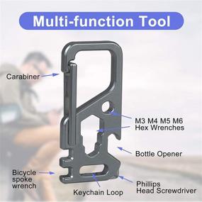 img 2 attached to 🔑 Autuveen Titanium Key Clip: Ultimate Multifunctional Carabiner Keychain with Quick Release, Bottle Opener, Wrenches, and Screwdriver for Men