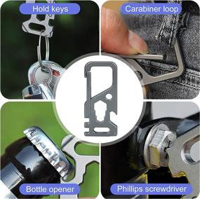 img 1 attached to 🔑 Autuveen Titanium Key Clip: Ultimate Multifunctional Carabiner Keychain with Quick Release, Bottle Opener, Wrenches, and Screwdriver for Men