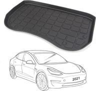 🚗 2021 tesla model 3 all-weather heavy-duty sturdy front trunk mat by seg direct: dustproof, odorless, scratch-resistant cargo liner logo