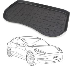 img 4 attached to 🚗 2021 Tesla Model 3 All-Weather Heavy-Duty Sturdy Front Trunk Mat by SEG Direct: Dustproof, Odorless, Scratch-Resistant Cargo Liner