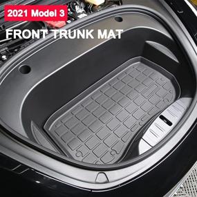 img 3 attached to 🚗 2021 Tesla Model 3 All-Weather Heavy-Duty Sturdy Front Trunk Mat by SEG Direct: Dustproof, Odorless, Scratch-Resistant Cargo Liner