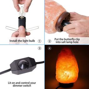 img 1 attached to 🔌 Venforze Himalayan Salt Lamp Cord (5ft Cord with Metal Clip), Dimmer Switch, Genuine Replacement Cord, and 6-Pack E12 Halogen Salt Lamp Bulbs