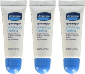 img 1 attached to Discover the Power of Vaseline Lip Therapy Advanced Petroleum Jelly - 3 Count Pack!