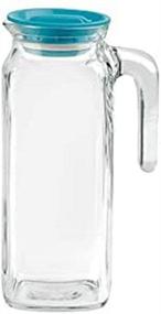 img 1 attached to 🥤 Bormioli Rocco Glass Frigoverre Jug - 1 Liter, Airtight Lid, Hermetic Seal, Easy Pour Spout Handle - Water, Juice, Iced Coffee & Iced Tea Pitcher