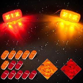 img 3 attached to 🚛 LIMICAR 13PCS Двойные маркерные огни с двумя "целями" - 7 красных и 6 желтых маркерных огней для грузовиков, трейлеров и боковых маркеров.