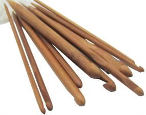 img 2 attached to 🧶 Set of 12 Sizes - 1.2M 48" Afghan Tunisian Carbonized Bamboo Crochet Hooks with Beads for DIY Crafts