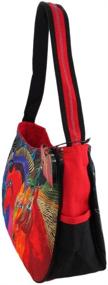 img 3 attached to 🔥 Stunning Laurel Burch Wild Horses of Fire Medium Hobo Bag - Vibrant 15-Inch Zipper Top Design