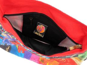 img 1 attached to 🔥 Stunning Laurel Burch Wild Horses of Fire Medium Hobo Bag - Vibrant 15-Inch Zipper Top Design