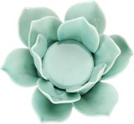 🌺 ownmy 4.5 inch ceramic lotus flower tea light holder - green, ideal for home decor, wedding party & gifts, votive flower tealight candle holder candlestick, candle lamps holder with gift box логотип