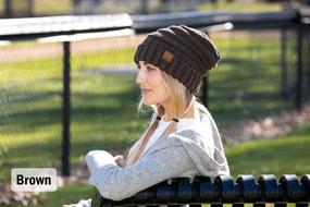 img 1 attached to 🧶 Funky Junque Trendy Warm Chunky Cable Knit Slouchy Beanie - Oversized & Soft