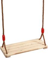 🪚 kinjoek wooden swing - adjustable seat, durable birch wood, 220 lbs capacity - ideal for garden, yard, and indoor use logo