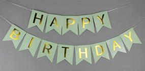 img 3 attached to Sogorge Happy Birthday Decorations Banner + Tissue Pom Poms: Green Set, Summer Party Supplies