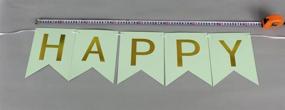 img 2 attached to Sogorge Happy Birthday Decorations Banner + Tissue Pom Poms: Green Set, Summer Party Supplies