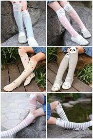 img 1 attached to 🧦 Stay Cozy and Cute with Flanhiri Cartoon Animal Knee High Socks for Toddler Girls