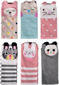 img 3 attached to 🧦 Stay Cozy and Cute with Flanhiri Cartoon Animal Knee High Socks for Toddler Girls