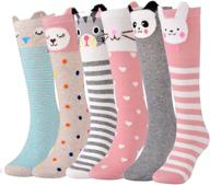 🧦 stay cozy and cute with flanhiri cartoon animal knee high socks for toddler girls logo