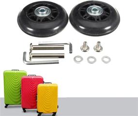 img 2 attached to 🧳 Black 50X18mm Luggage Suitcase / Inline Outdoor Skate Wheels - Replacement with ABEC 608zz Bearings