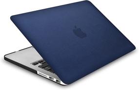 img 2 attached to KECC Compatible With MacBook Air 13 Inch Case (2010-2017 Release) A1369/A1466 Italian Leather Hard Shell Keyboard Cover Sleeve (Dark Blue Leather)