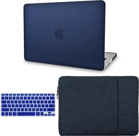 img 4 attached to KECC Compatible With MacBook Air 13 Inch Case (2010-2017 Release) A1369/A1466 Italian Leather Hard Shell Keyboard Cover Sleeve (Dark Blue Leather)