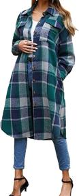 img 4 attached to GEOUSLY Womens Flannel Shacket Pockets