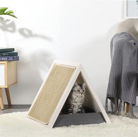 img 4 attached to 🐱 Enhance Your Indoor Cat's Playtime with Petsfit Cat Tree - a Modern Scratching Post Hideout and Cat Condo with Removable Washable Mats