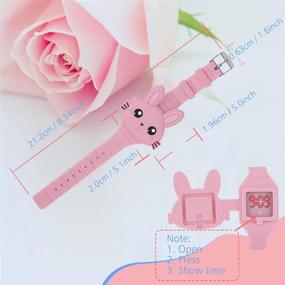 img 2 attached to 🐰 Cute Pink Rabbit Clamshell Design Digital LED Watch – Perfect Birthday Gift for Little Girls and Boys!