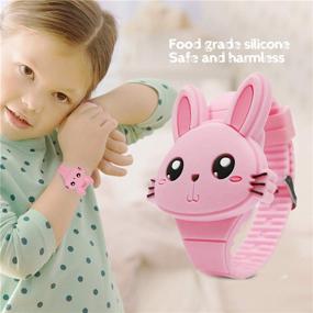 img 1 attached to 🐰 Cute Pink Rabbit Clamshell Design Digital LED Watch – Perfect Birthday Gift for Little Girls and Boys!