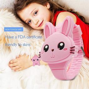 img 3 attached to 🐰 Cute Pink Rabbit Clamshell Design Digital LED Watch – Perfect Birthday Gift for Little Girls and Boys!