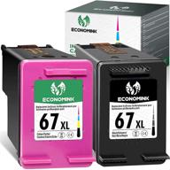 economink remanufactured ink cartridge replacement for hp 67 67xl 67 xl - black color combo pack for deskjet 2700 2725 2755e 2752 2755 plus 4100 4152 envy 6000 6055e 6455e 6452e pro 6400 6452 printer logo