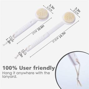 img 1 attached to YOLETO Soft Bath Back Brush: Adjustable Long Handle for 🛀 Gentle Exfoliation, Healthy and Beautiful Skin – Wet/Dry for Dorm Room Essentials