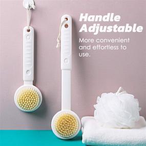 img 3 attached to YOLETO Soft Bath Back Brush: Adjustable Long Handle for 🛀 Gentle Exfoliation, Healthy and Beautiful Skin – Wet/Dry for Dorm Room Essentials