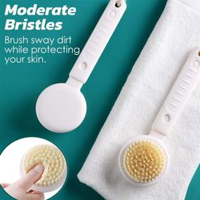 img 2 attached to YOLETO Soft Bath Back Brush: Adjustable Long Handle for 🛀 Gentle Exfoliation, Healthy and Beautiful Skin – Wet/Dry for Dorm Room Essentials