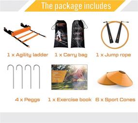 img 3 attached to Optimized Speed Training Set - Agility Ladder, Jump Rope, Sport Cones and Exercise Folder - Enhanced TRAINING TOOL SET for Superior Footwork and Improved Movement Skills by Scandinavian Sports