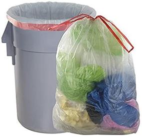 img 4 attached to Large Clear Drawstring Trash Bags, 30 Gallon, 60 Count/2 Rolls by Pekky