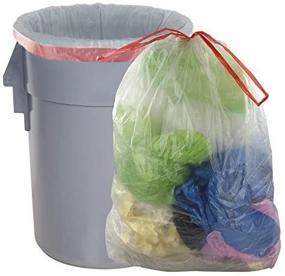 img 3 attached to Large Clear Drawstring Trash Bags, 30 Gallon, 60 Count/2 Rolls by Pekky