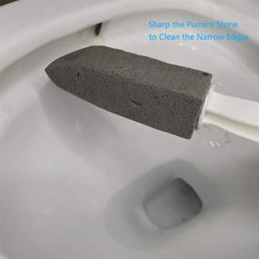 img 2 attached to 🚽 2-Pack Long Handled Pumice Stone Toilet Bowl Cleaner | Effective Hard Water Stain Remover for Toilets, Tiles, and Pools | EYU Pumice Stone for Cleaning and Maintenance